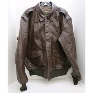 Sporty's Pilot Shop Brown Leather A-2 Flight Bomber Pilot's Jacket Size 42